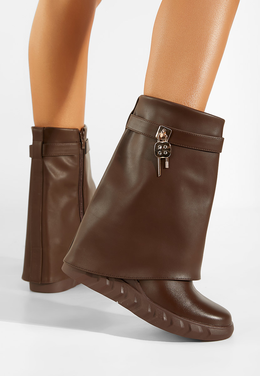 Bottes compensée femme bruns Serena