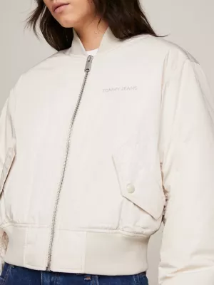 Jaqueta bomber acolchoada com logo tonal