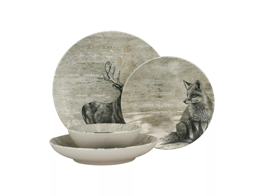 Novastyl - Lot 6 Assiettes Desserts Lachat Renard 21cm En Porcelaine
