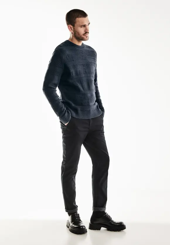 Pullover mit Muster - dark dust blue