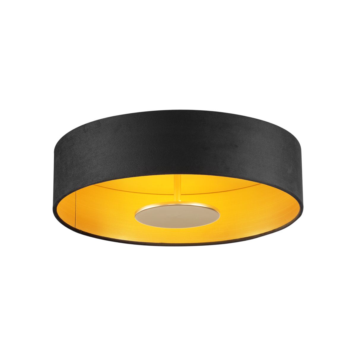 Moderne plafondlamp zwart velours incl. LED 3-staps dimbaar - Bredow