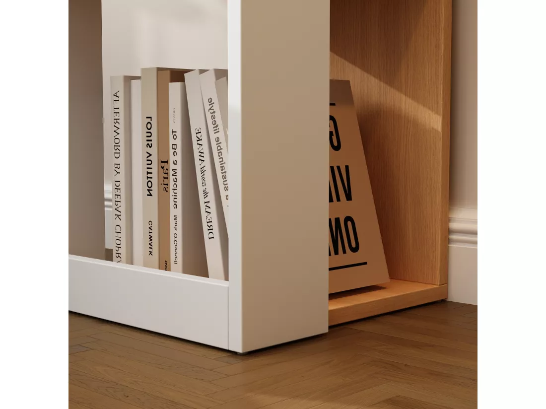 Bibliothèque avec 6 compartiments étagère de bureau étagère sur pied 104x140x24cm Blanc