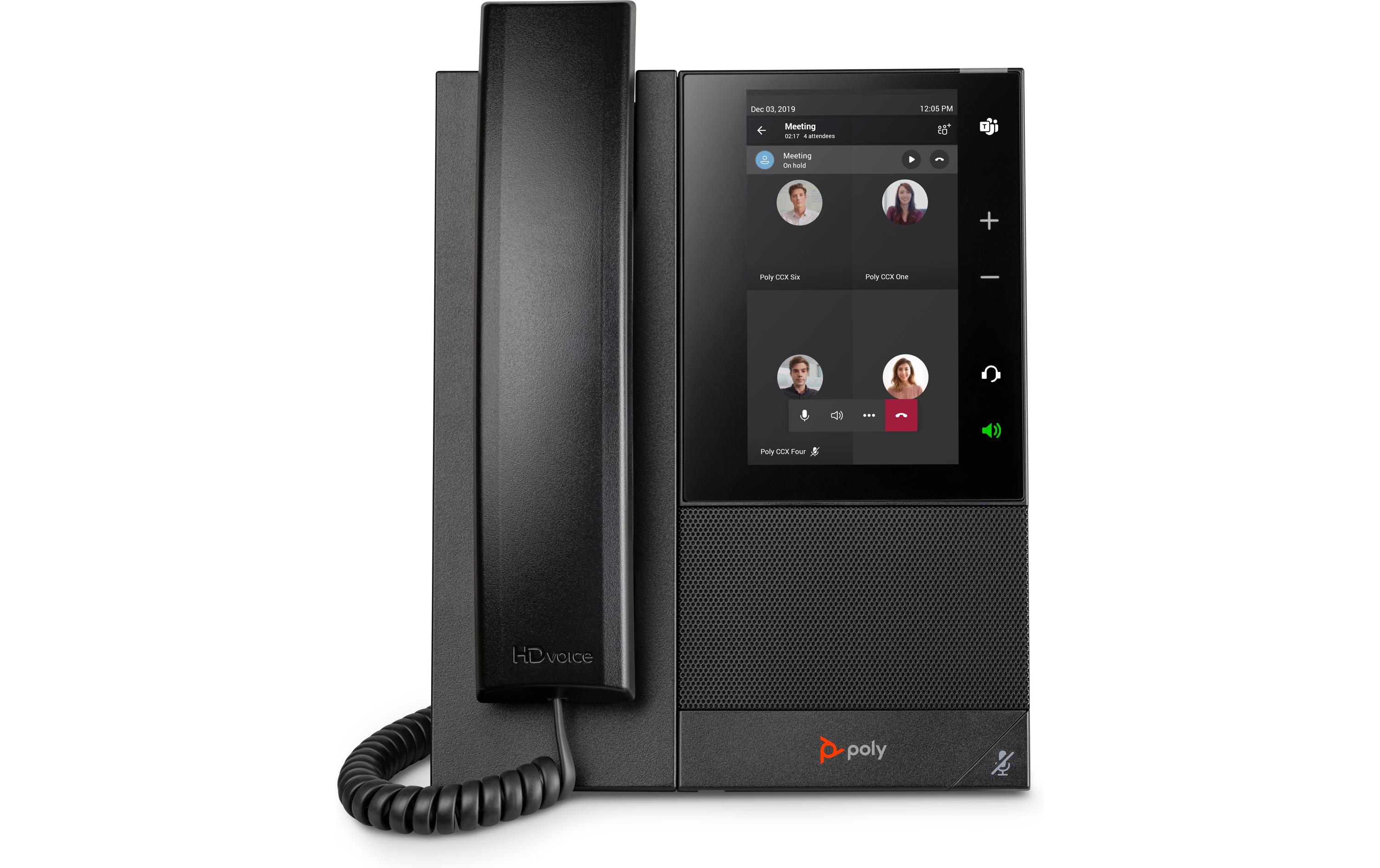 Tischtelefon Poly CCX 505 Microsoft Teams Schwarz<br>Business-Media-Tischtelefon der Mittelklasse mit Farb-Touchscreen