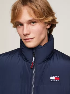 Colete puffer Alaska com capuz e plumas