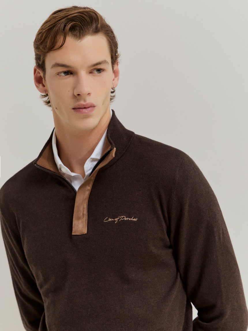 Camisola de malha com carcela