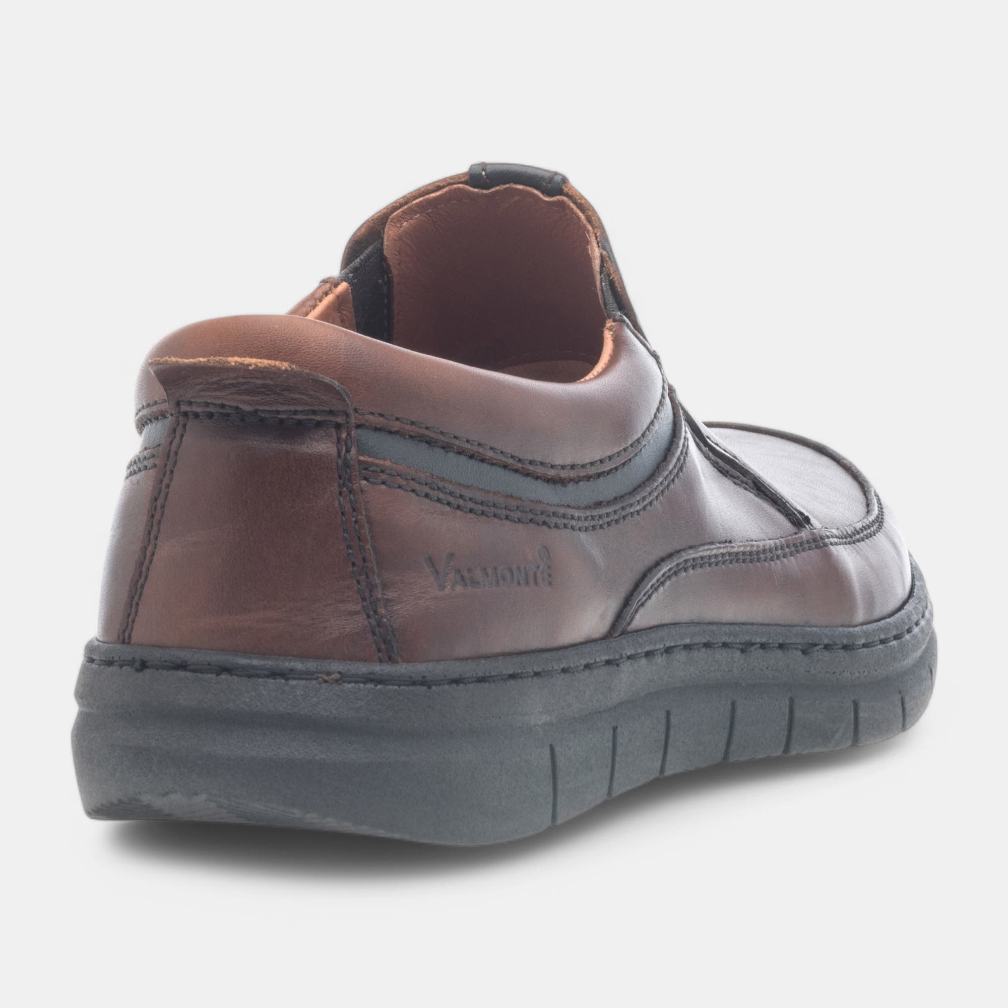 Mocassins pieds sensibles Homme en cuir cognac