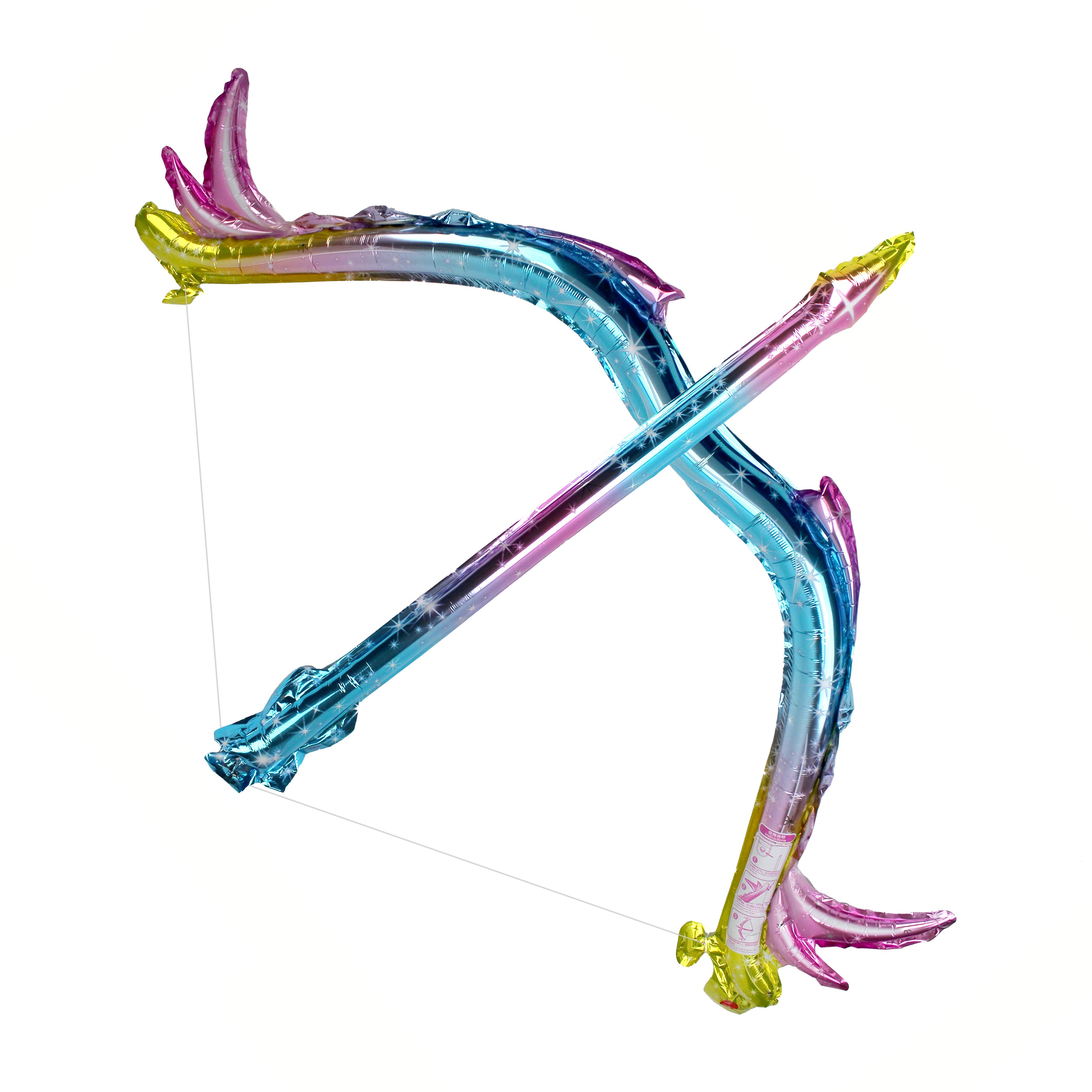 SET AILE ARC ET FLECHE FOIL BLEU JAUNE ROSE