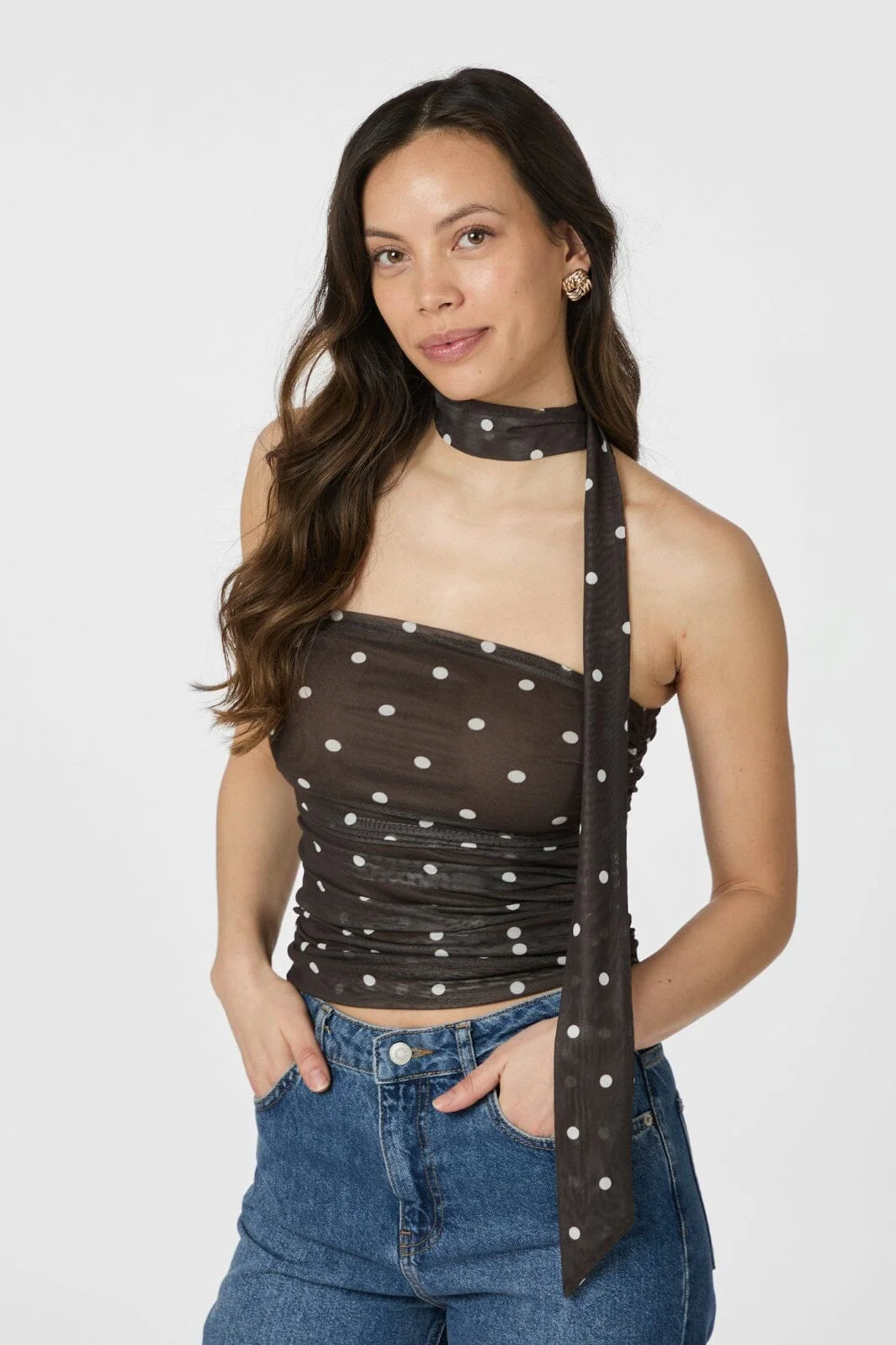 Neo Noir Torinti Mesh Dot Top 165892