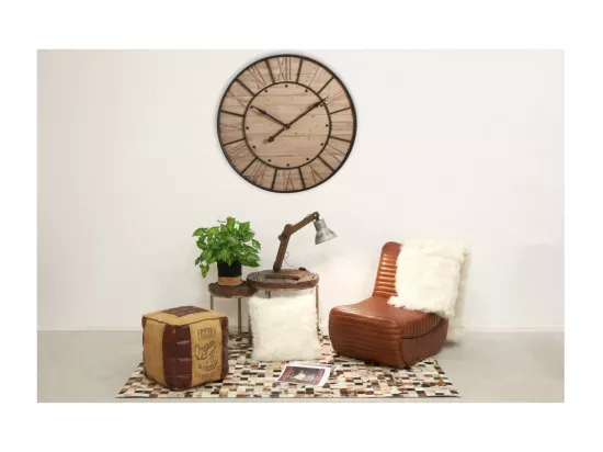 Horloge en bois et métal Industrie
