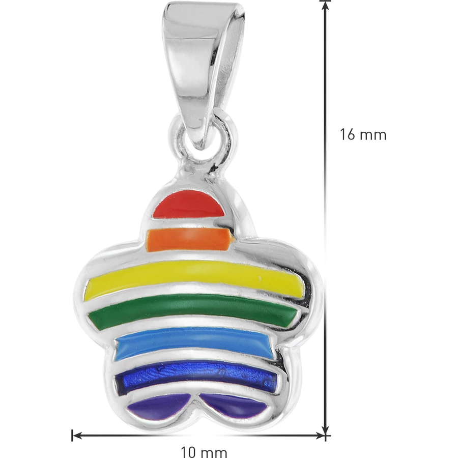 trendor Mädchen-Halskette mit bunter Blume 925 Silber Collier silver