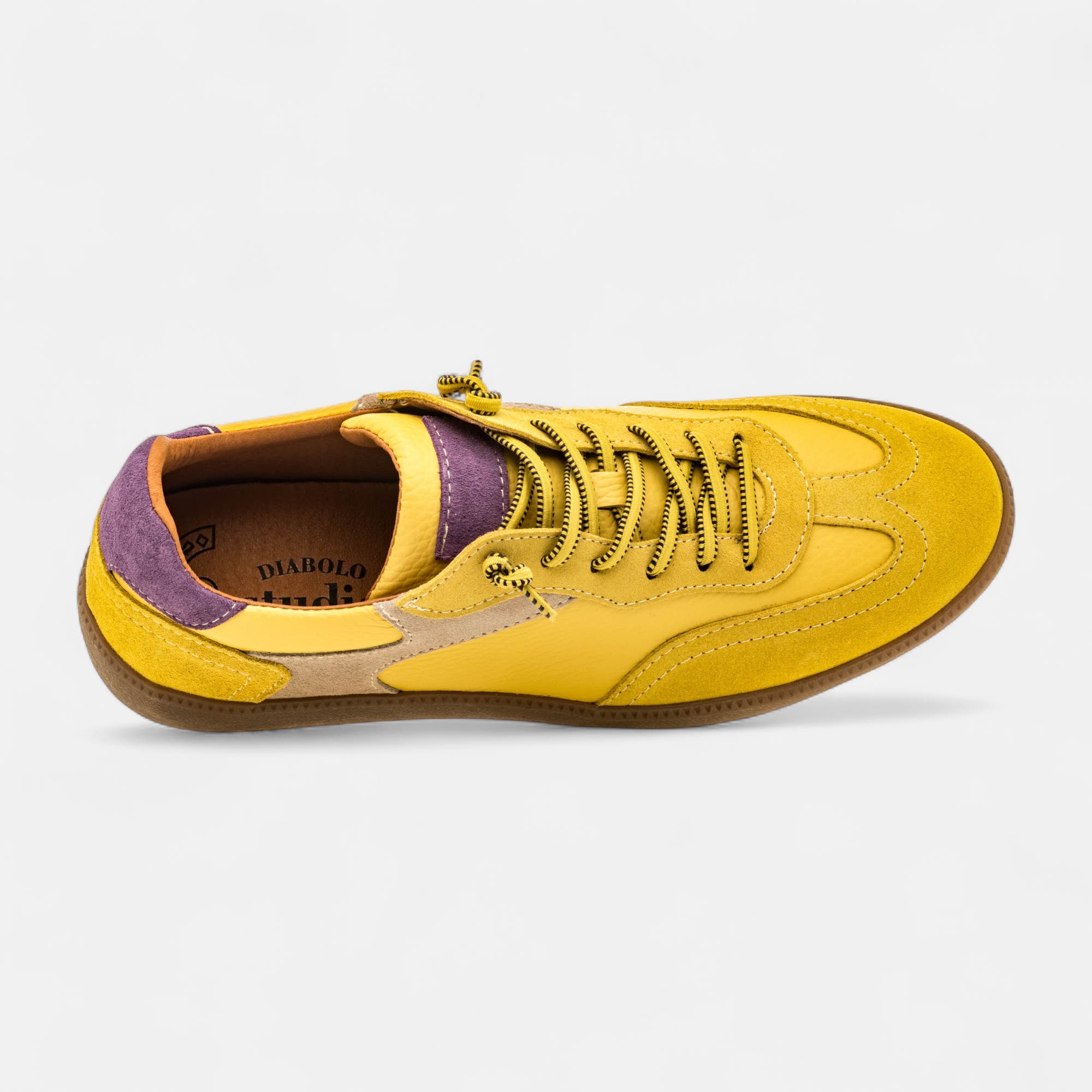 Baskets basses Femme en cuir jaune