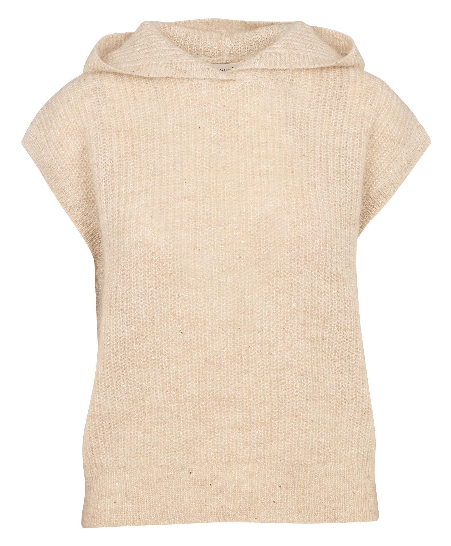 CENA - Pull col capuche en laine mélangée | Beige