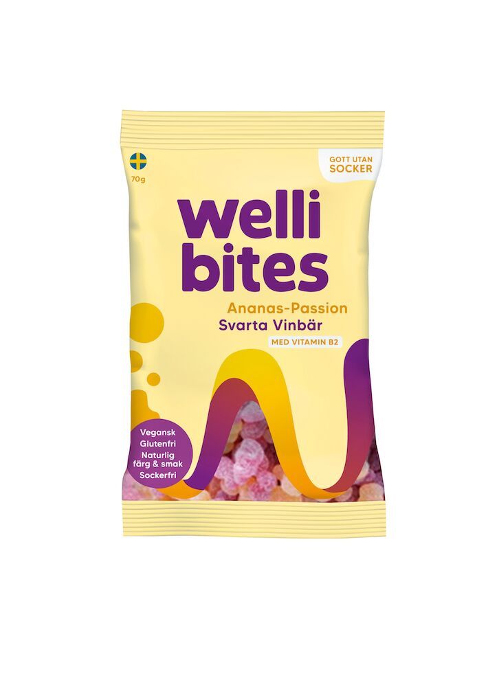 Wellibites Ananas, pasjonfrukt og solbær