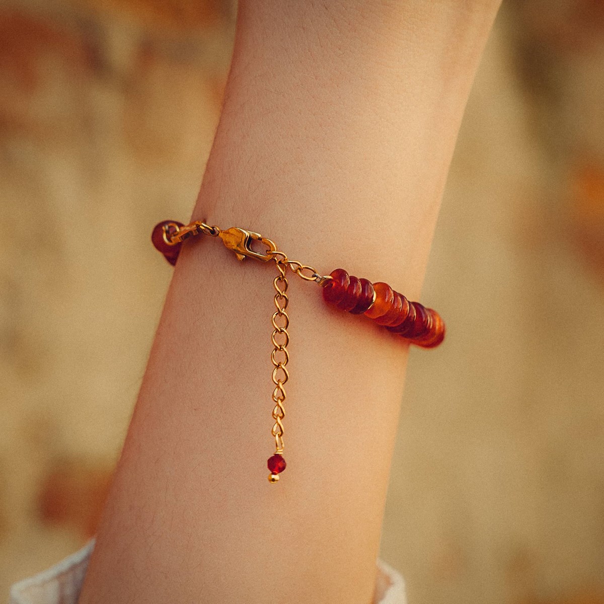 Collier, bracelet et boucles d'oreilles Blima en pierres Agate rouge