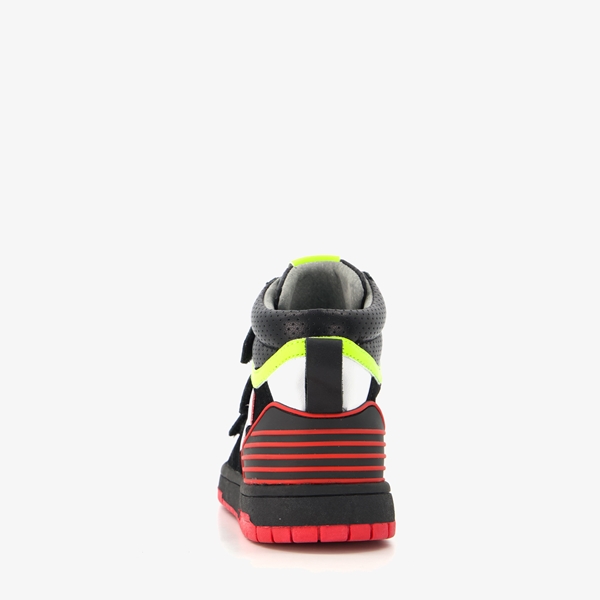 TwoDay hoge leren jongens sneakers zwart neon