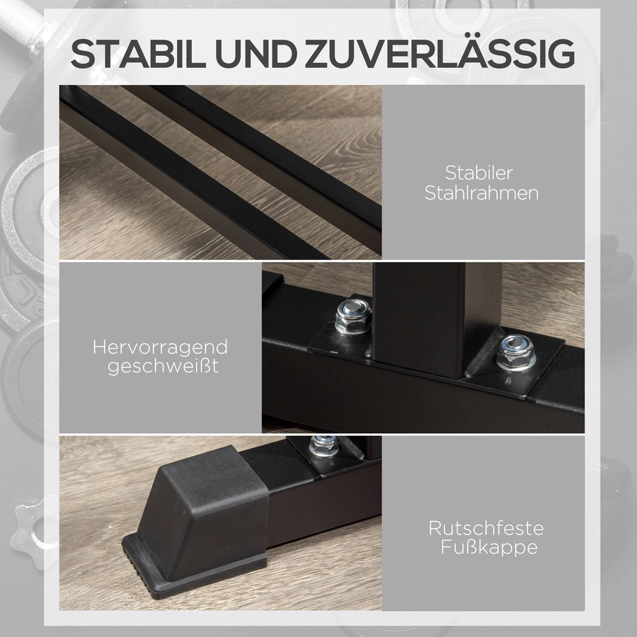 HOMCOM Hantelbank mit Sitzkissen schwarz