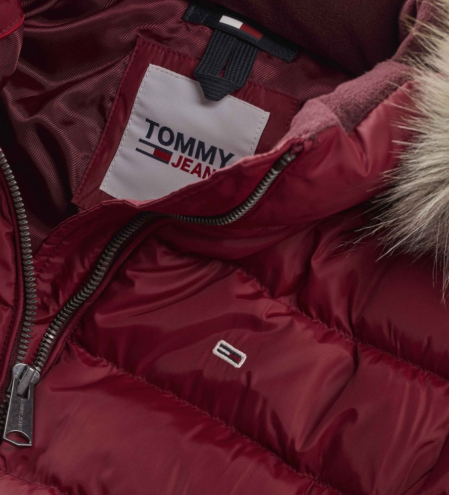 Jaqueta Tommy Jeans Essential Slim Fit com Capuz, Bordô