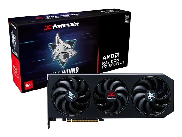 PowerColor Hellhound Radeon RX 9070 XT - Grafikkort - Radeon RX 9070 XT - 16 GB GDDR6 - PCIe 5.0 x16 - HDMI, 3 x DisplayPort