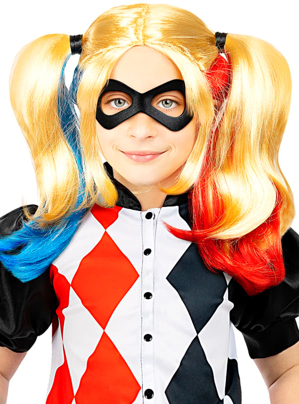 FUNIDELIA Harley Quinn Parykk til jenter - Størrelse: 0 - Gul