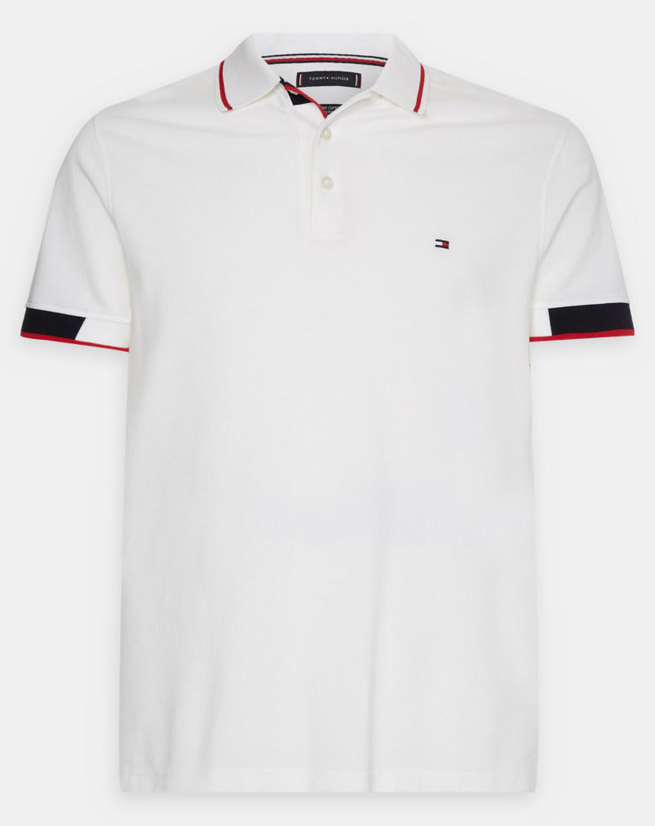 Tommy Hilfiger Polo slim Placket Cuff blanc