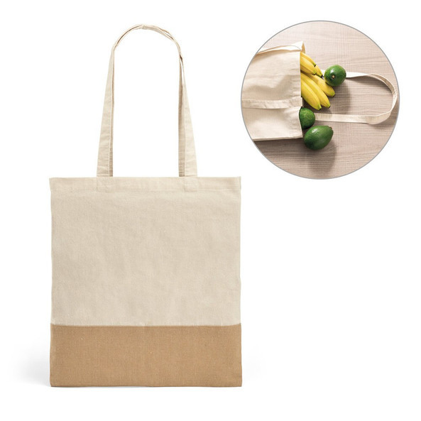 hi!dea 92882 - Sac 100% coton (160 g/m²) avec détails en imitation jute