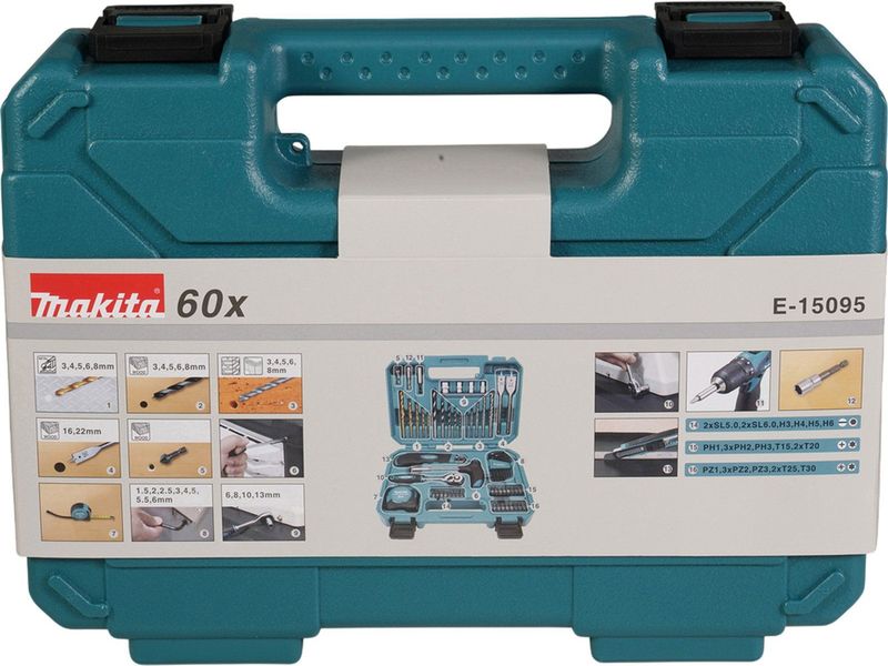 Makita E-15095 Boor en bit assortiment 60-delig