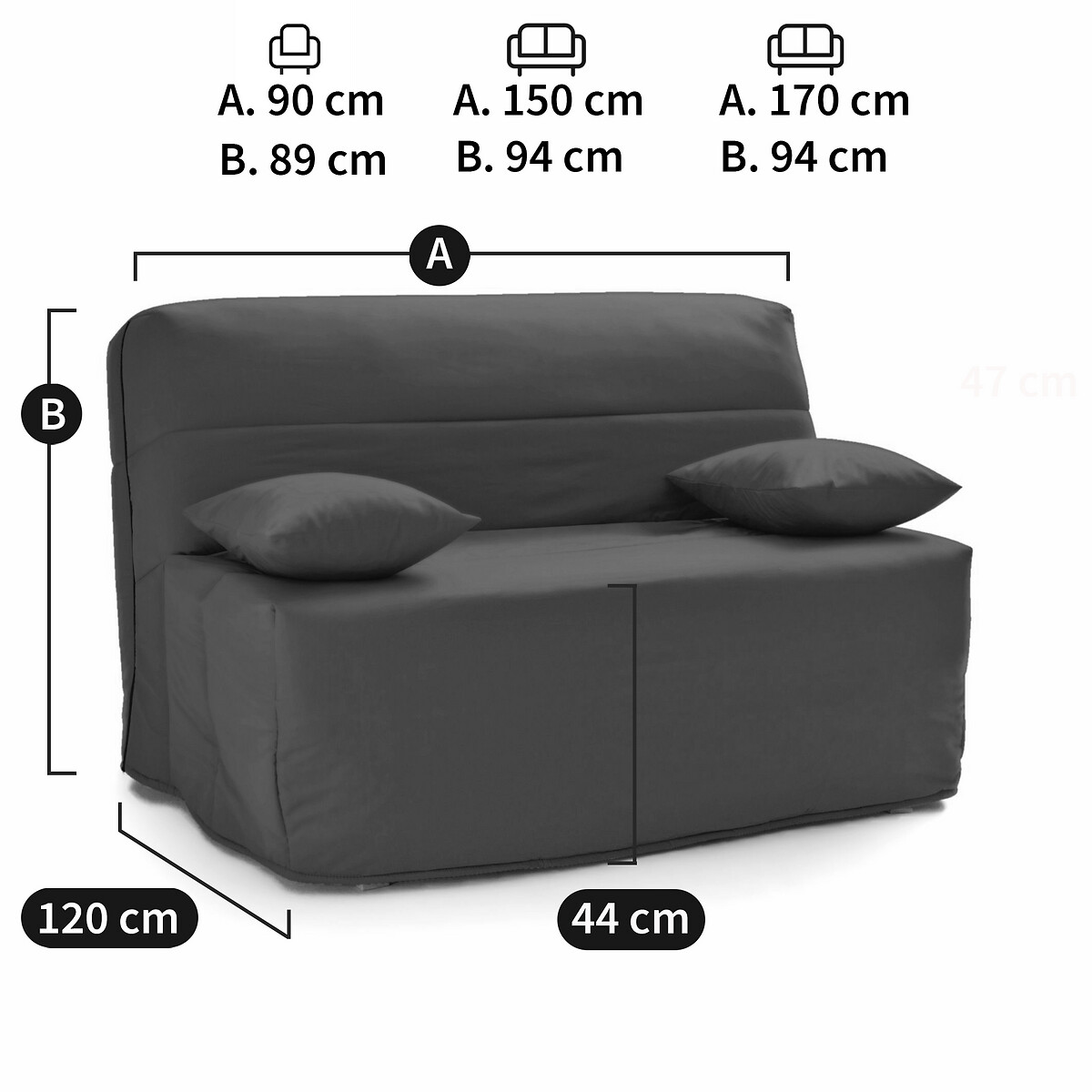 SO'HOME<br>Bankstel BZ, mousse comfort 9 cm