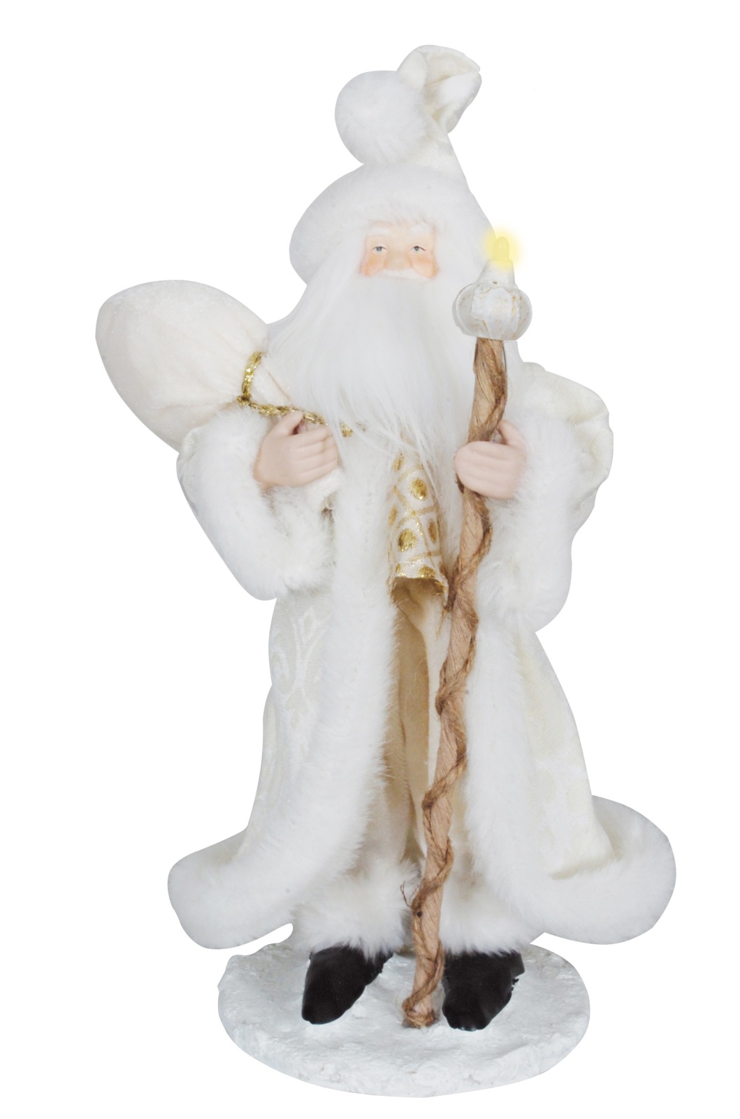 LED-Deko-Weihnachtsmann - weiß - 28,5 cm hoch