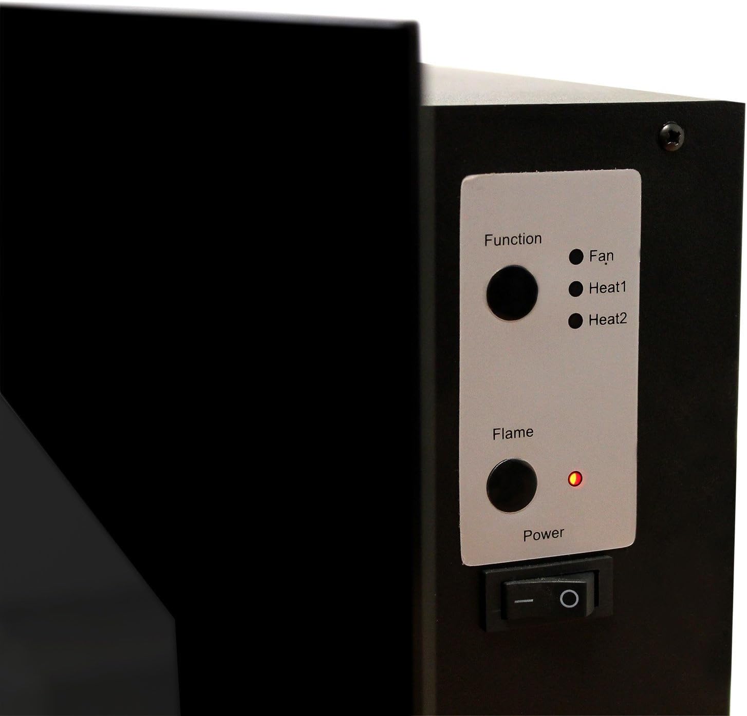 Vancouver Elektrokamin mit Heizung - Elektroheizung 105,5 x 48 x 12 cm - Elektroherd mit LED-Flammen - mit Heizung, Fernbedienung und Timer - 2000 W - Wandmontage - Schwarz
