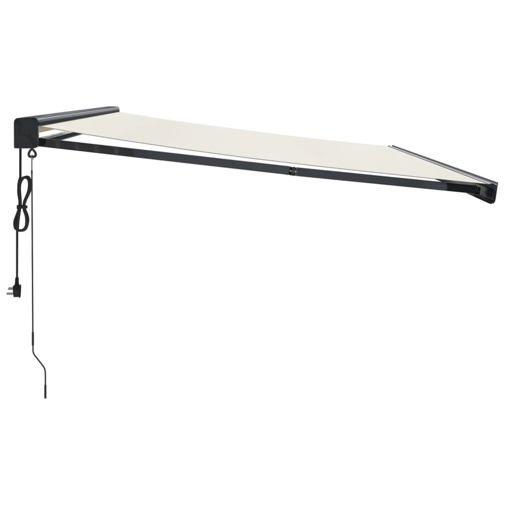 Auvent rétractable crème 4x3 m tissu et aluminium