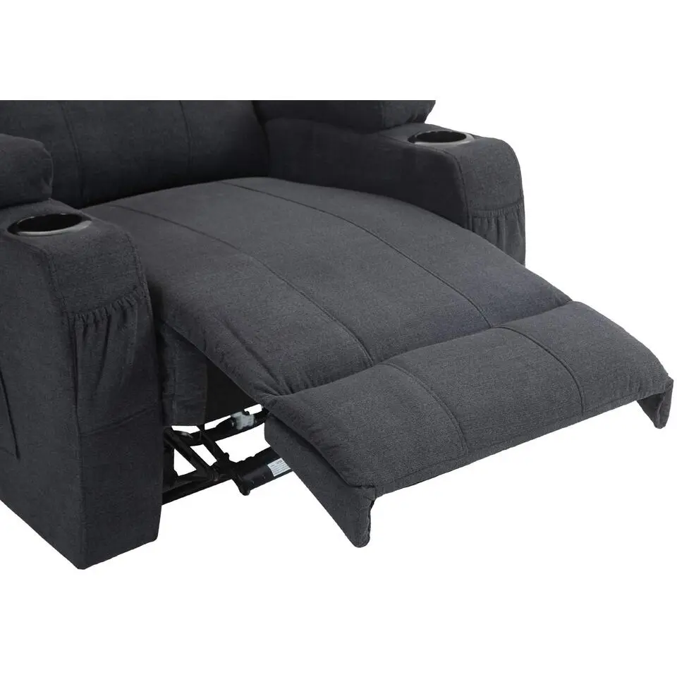 CLP Fauteuil Hepler zwart Frame - Stof - donkergrijs
