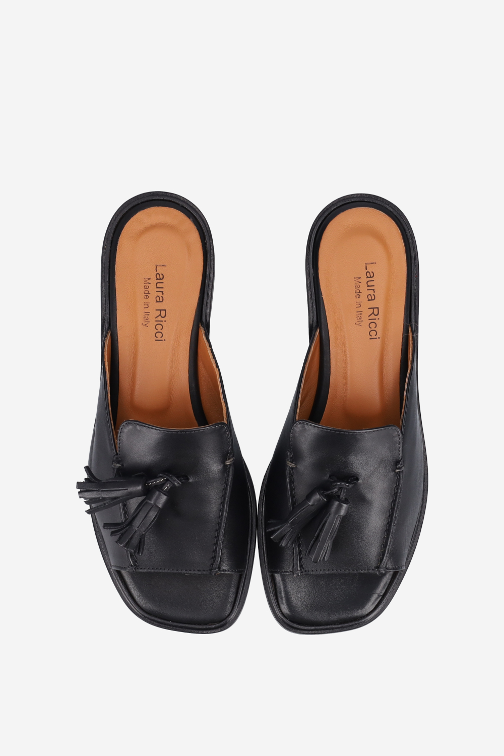 Leather tassel sandals