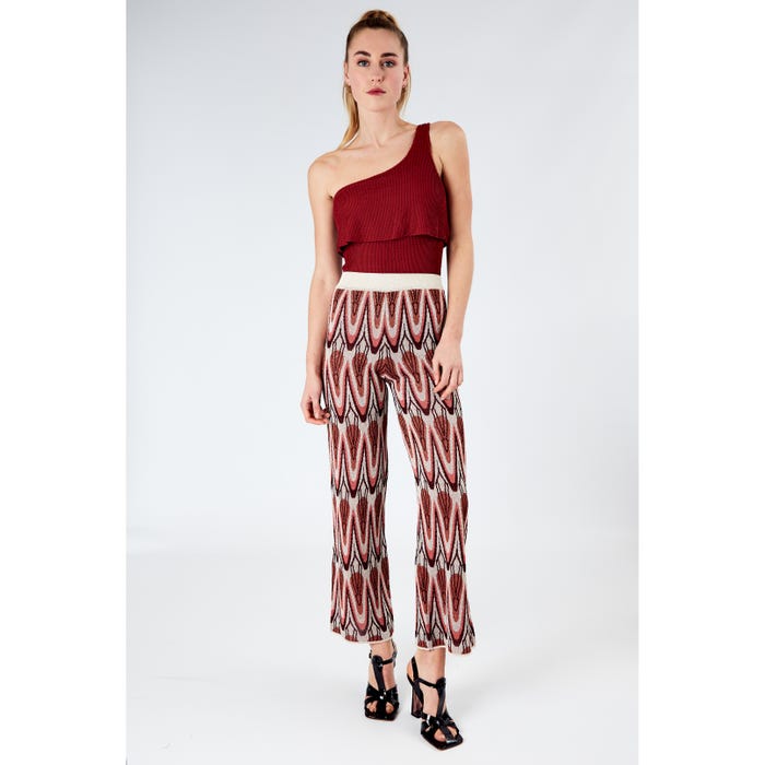 Veritas-Broek lurex print