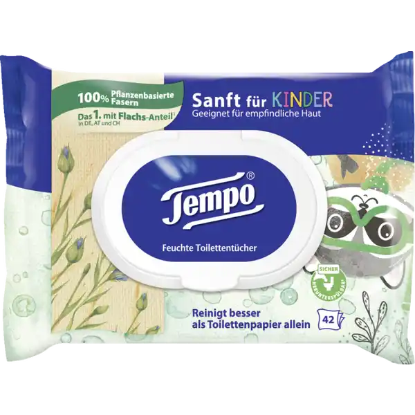 Feuchte Toilettentücher sanft für Kinder