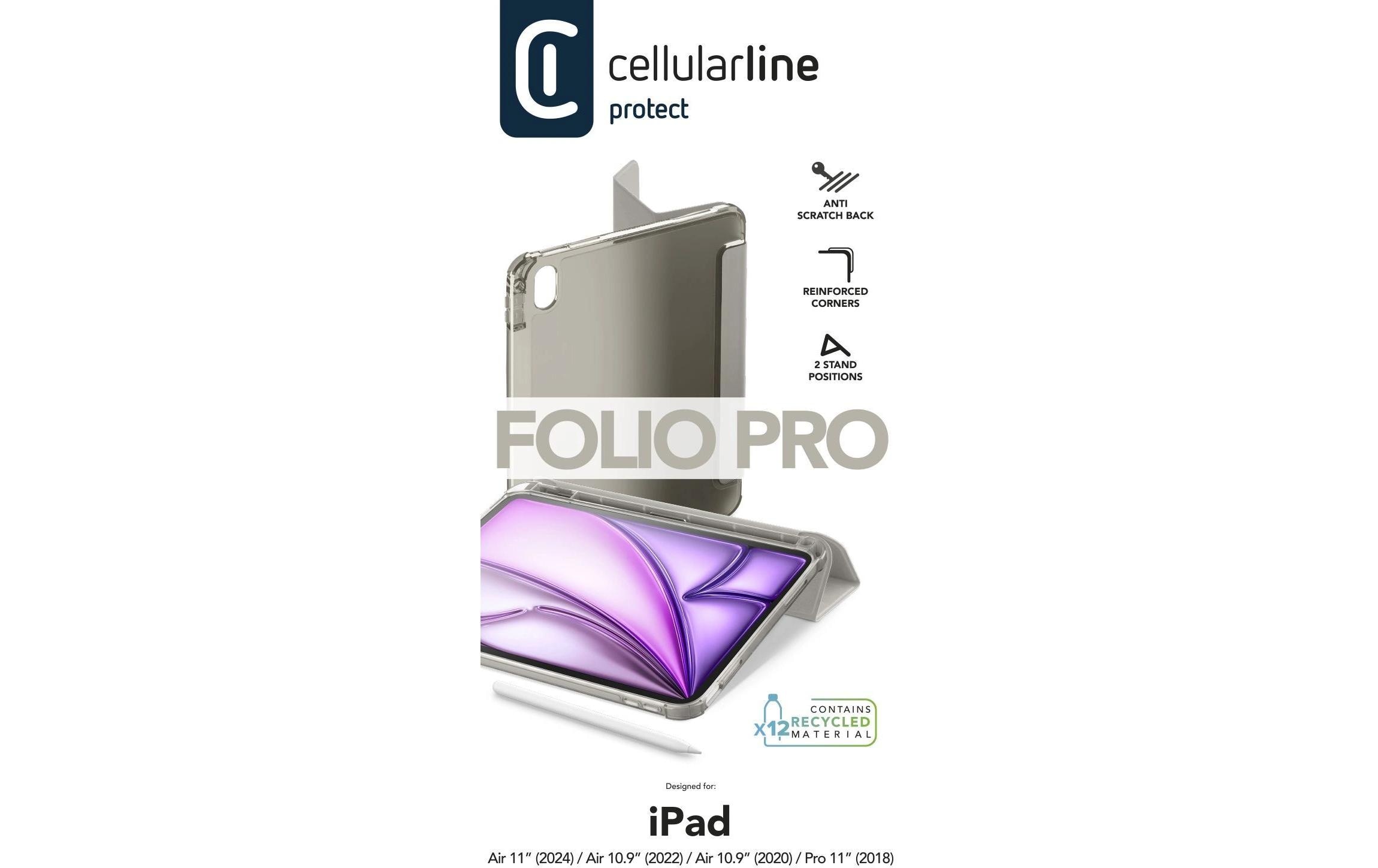 Tablet Book Cover Folio Pro GrauUltradünne Tablet-Hülle mit Standfunktion für Apple iPad Air 11