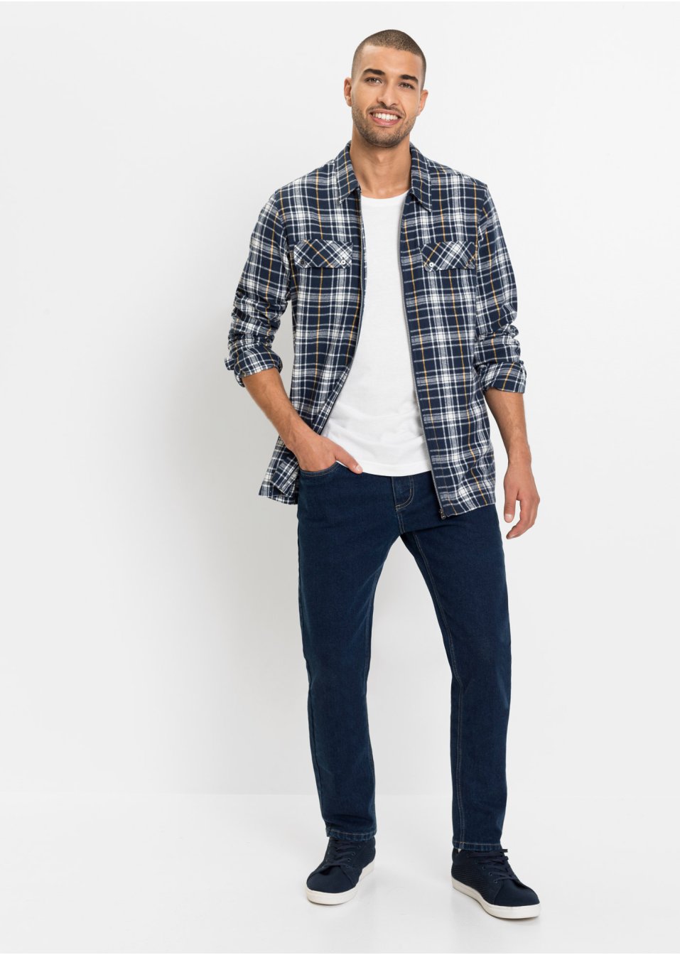 Chemise manches longues en flanelle avec zip