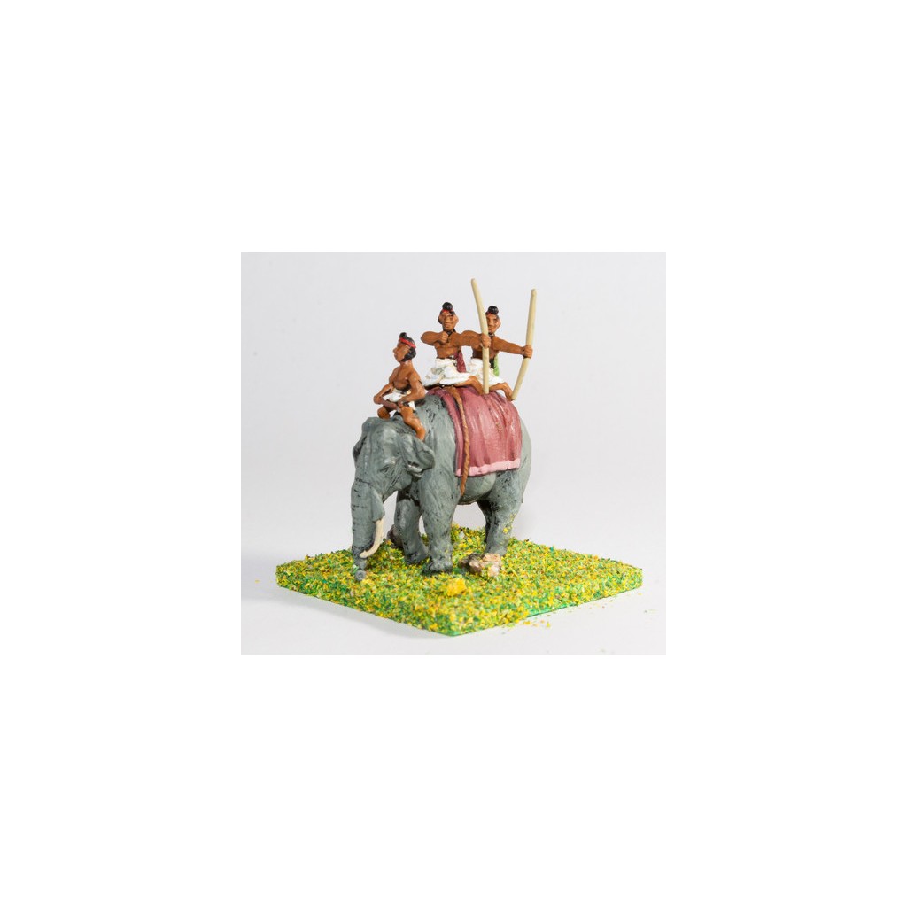 Classical Indian: Elephant with driver & two archers