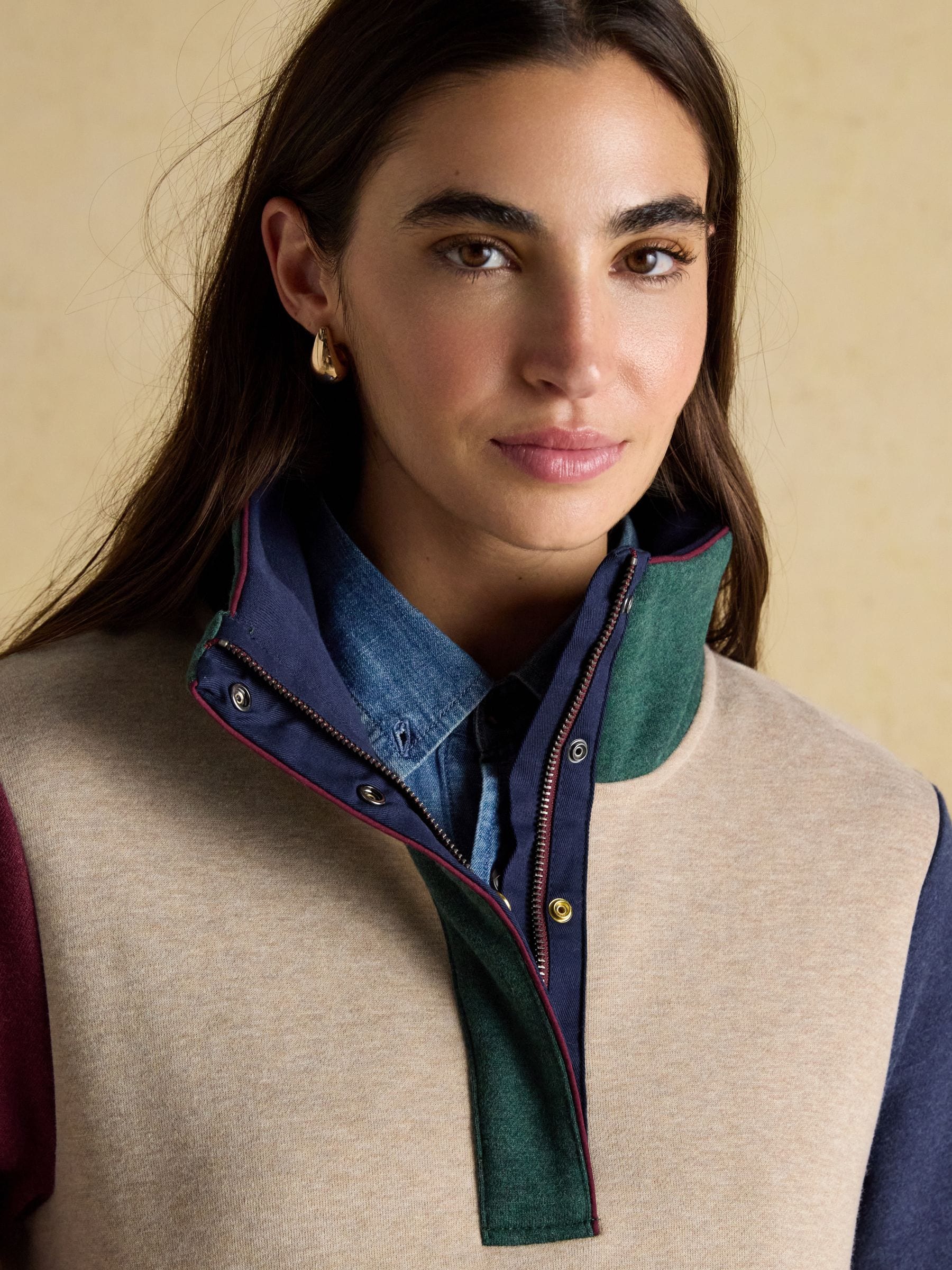 Hotch Potch - Joules Burnham Premium Brushed Cotton Funnel Neck Quarter Zip Sweatshirt