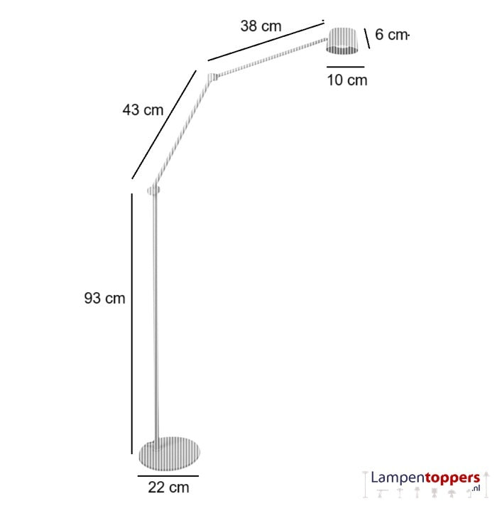Freelight Freelight Vloerlamp Cugino CrÃ¨me 2-Arm incl. Dimmer
