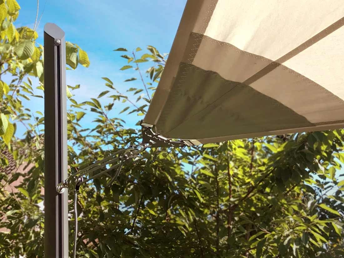 Maanta Alu Simple 90° basisplaat schaduwdoek paal