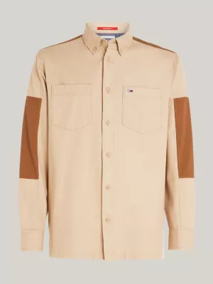 Camisa de lona tonal com modelagem relaxada
