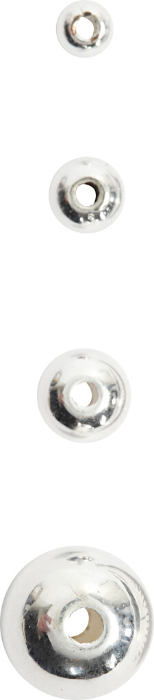 Voksperler - Ø 8 MM - Hulstr. 1 MM - Sølv - 50 Stk