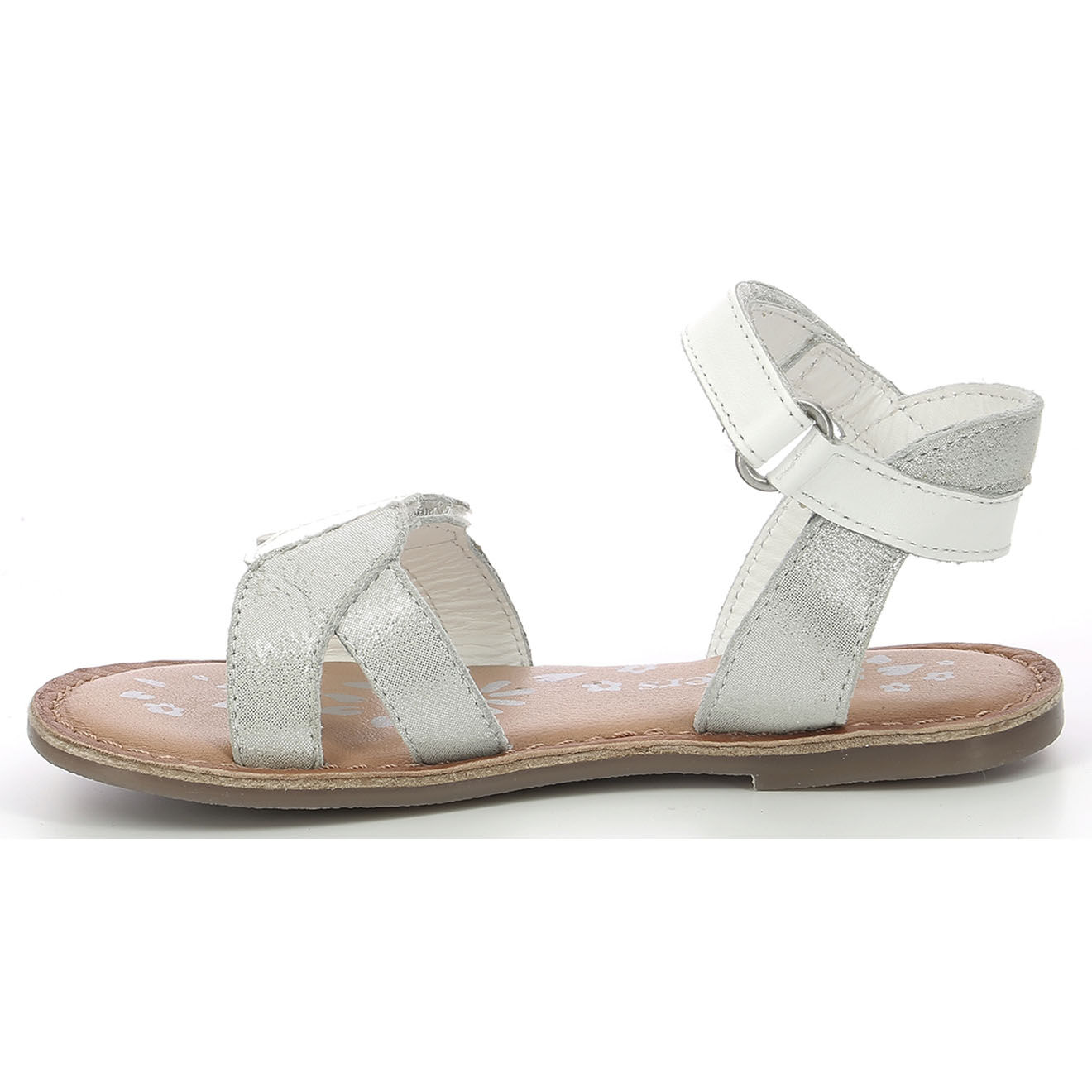 Kickers Sandales en Cuir Disdana blanc/argenté