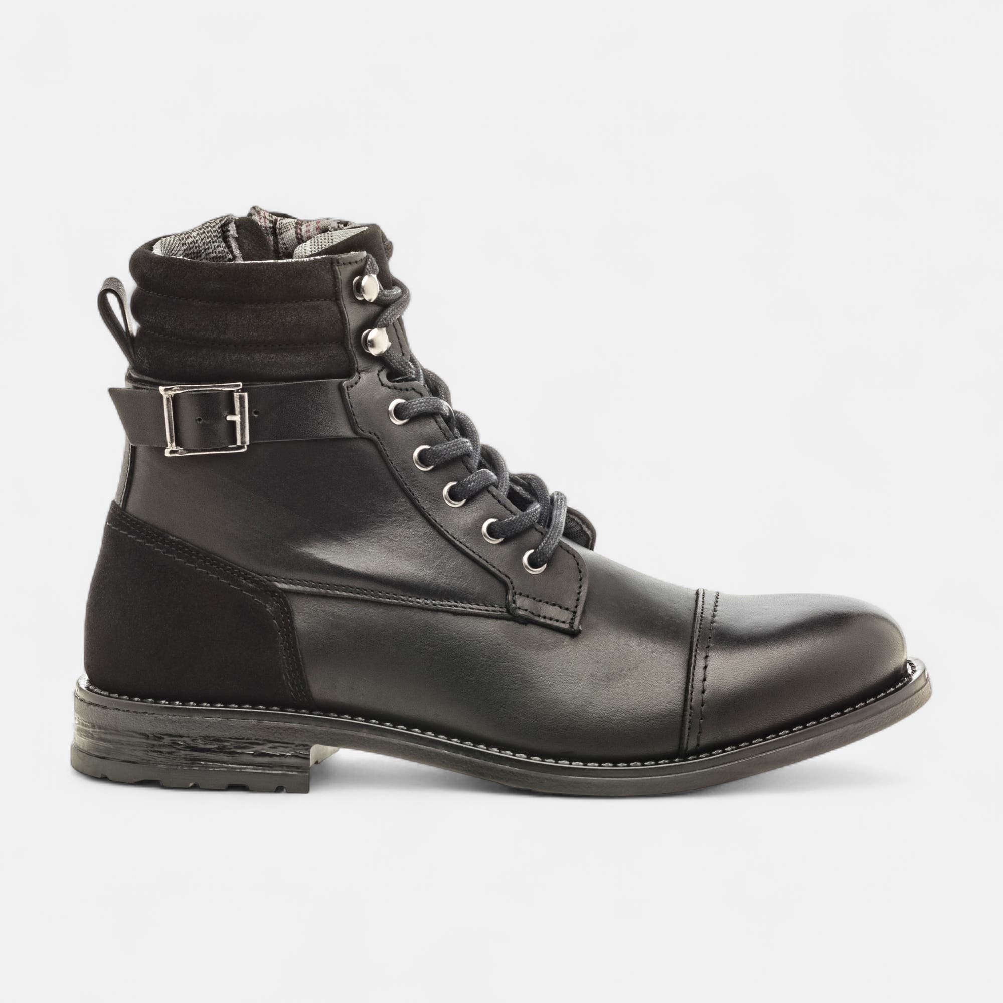 Boots Homme en cuir noir