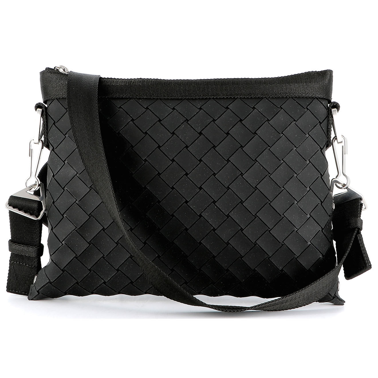 Bottega Veneta Sac bandoulière en Caoutchouc noir - Parfait état - 28.5x23x3 cm