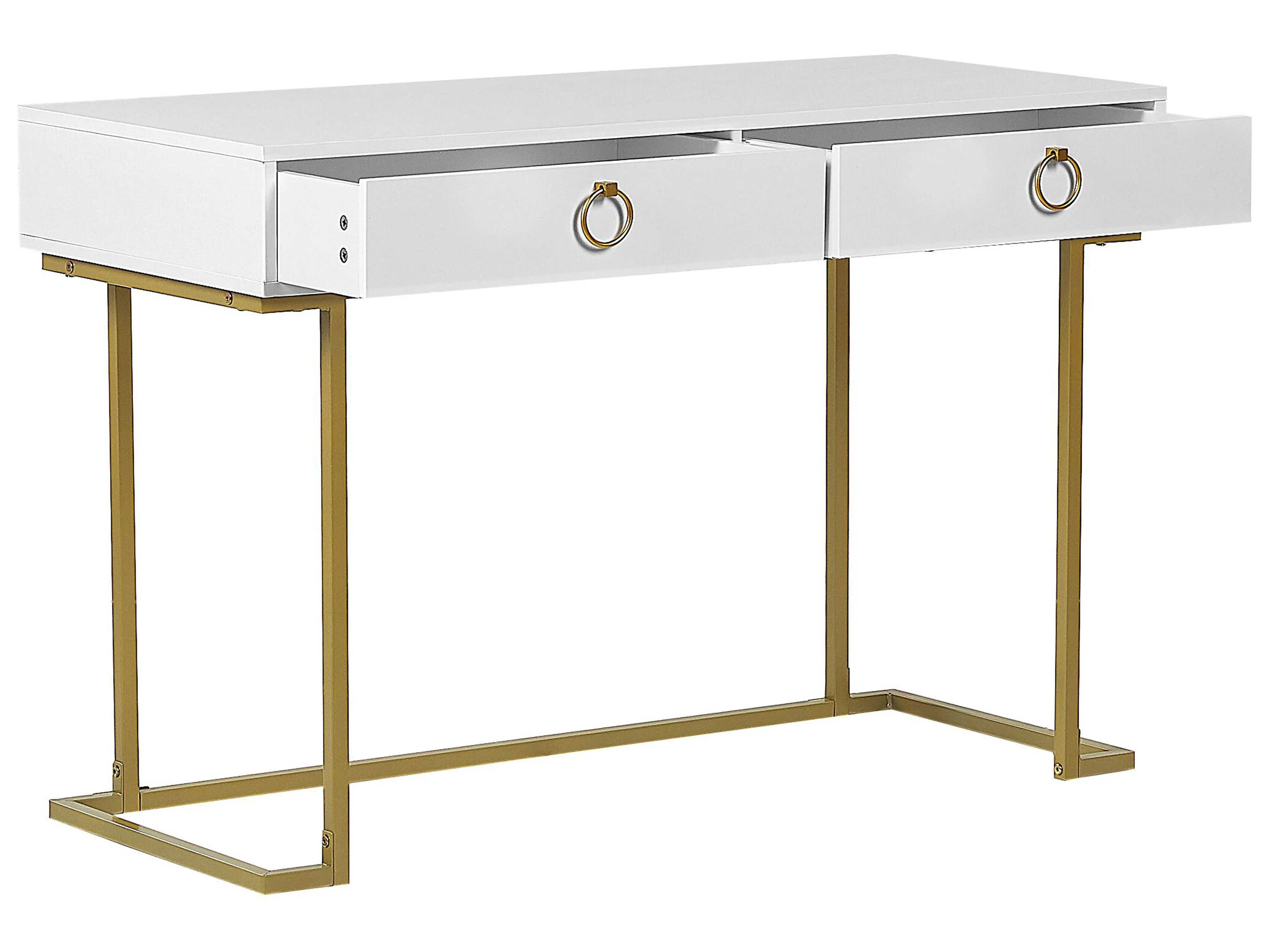 Sidetable WESTPORT Wit/goud 115 cm 50 cm met lades