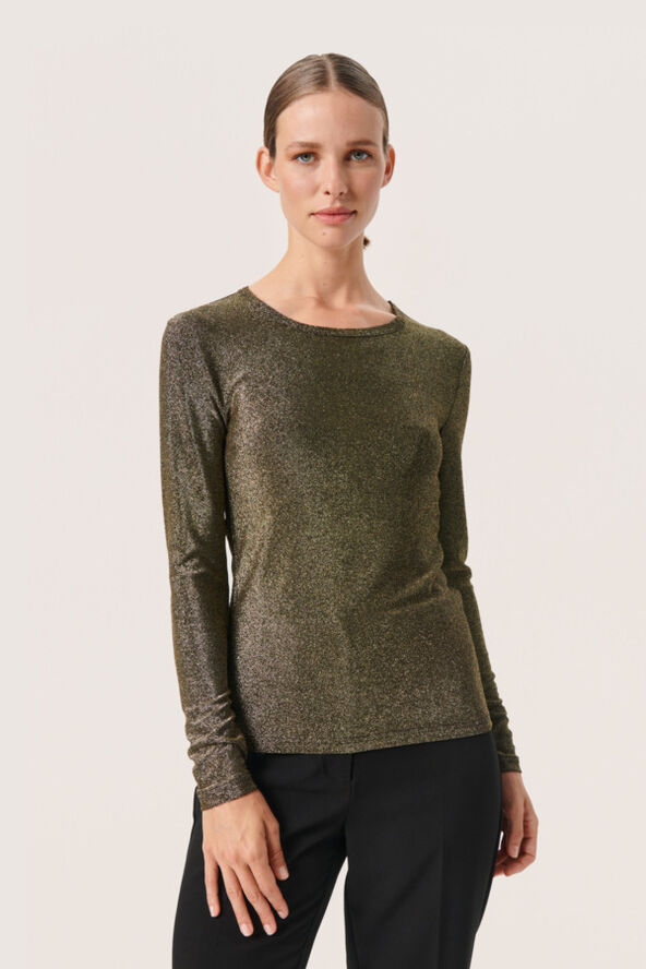 Soaked in Luxury SLSkylara Round Neck LS Gold