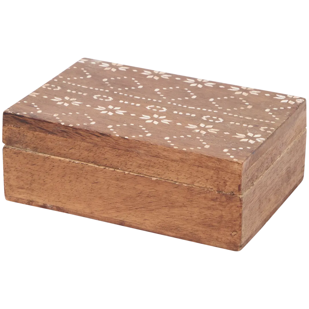 Manghouten opbergkistje 11,5 x 10 x 5,5 cm | diverse varianten