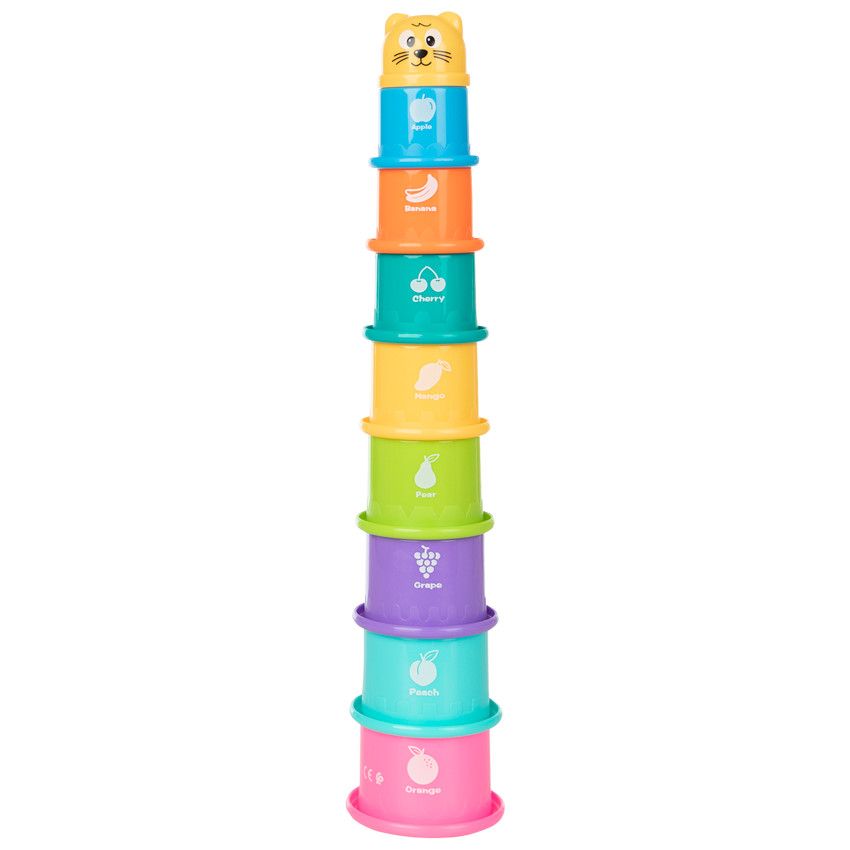 Jouet de bain tasses empilables x9 - Ecru