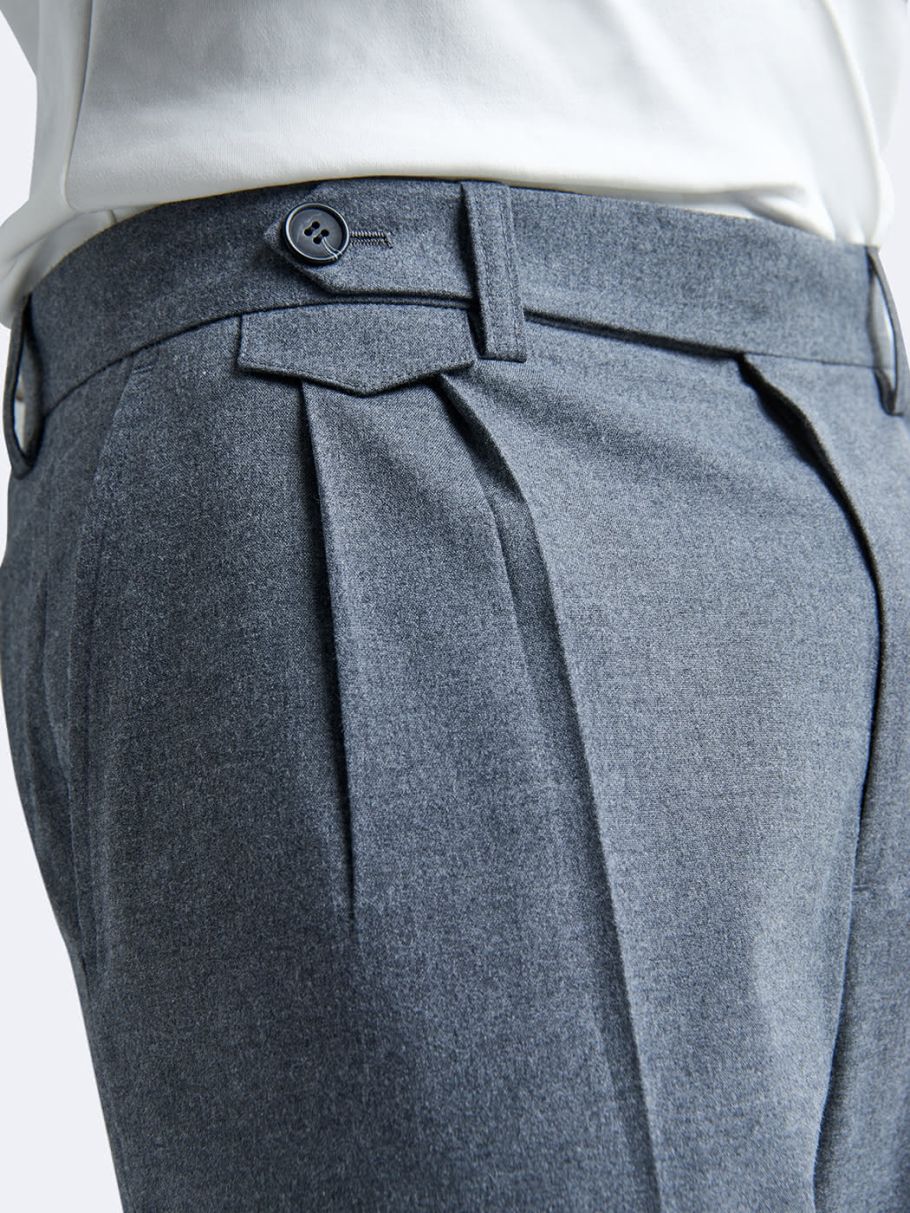 Pantalon à pinces chiné
